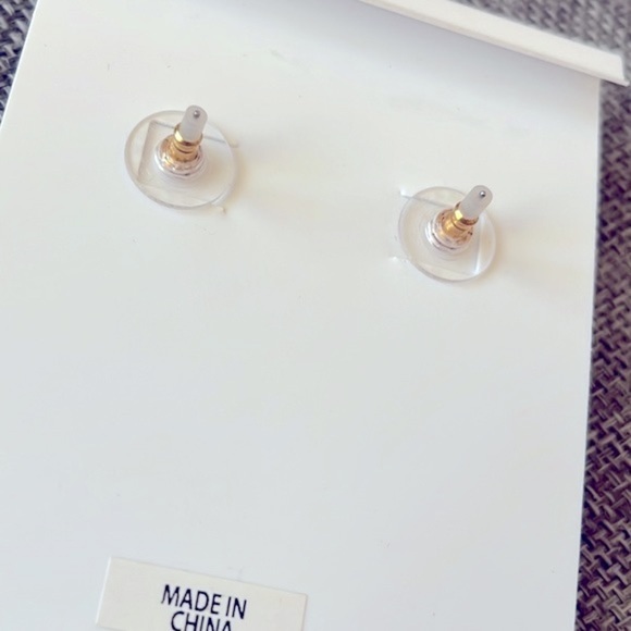 Brand New BaubleBar Evil Eye Heart Gold Tone Beaded Sparkly Drop Earrings - Picture 10 of 11